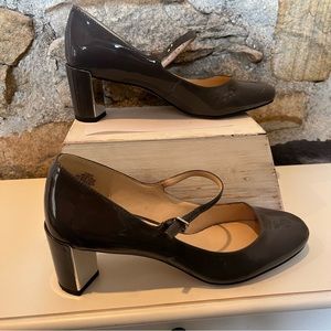 Gray Patent Leather Mary Jane’s